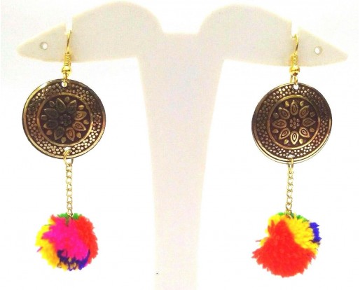 Pompom Pompon Earrings Jewelry Soft Drop Long Dangle Hook Chic Boho Pom pom AE47
